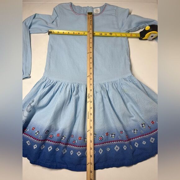 Disney - Girls Long sleeve Elana Dress Lined Size 11/12 Light Blue Embroidered - Picture 13 of 16